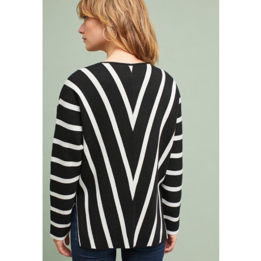 NWT Anthropologie striped v neck sweater - Picture 3 of 3